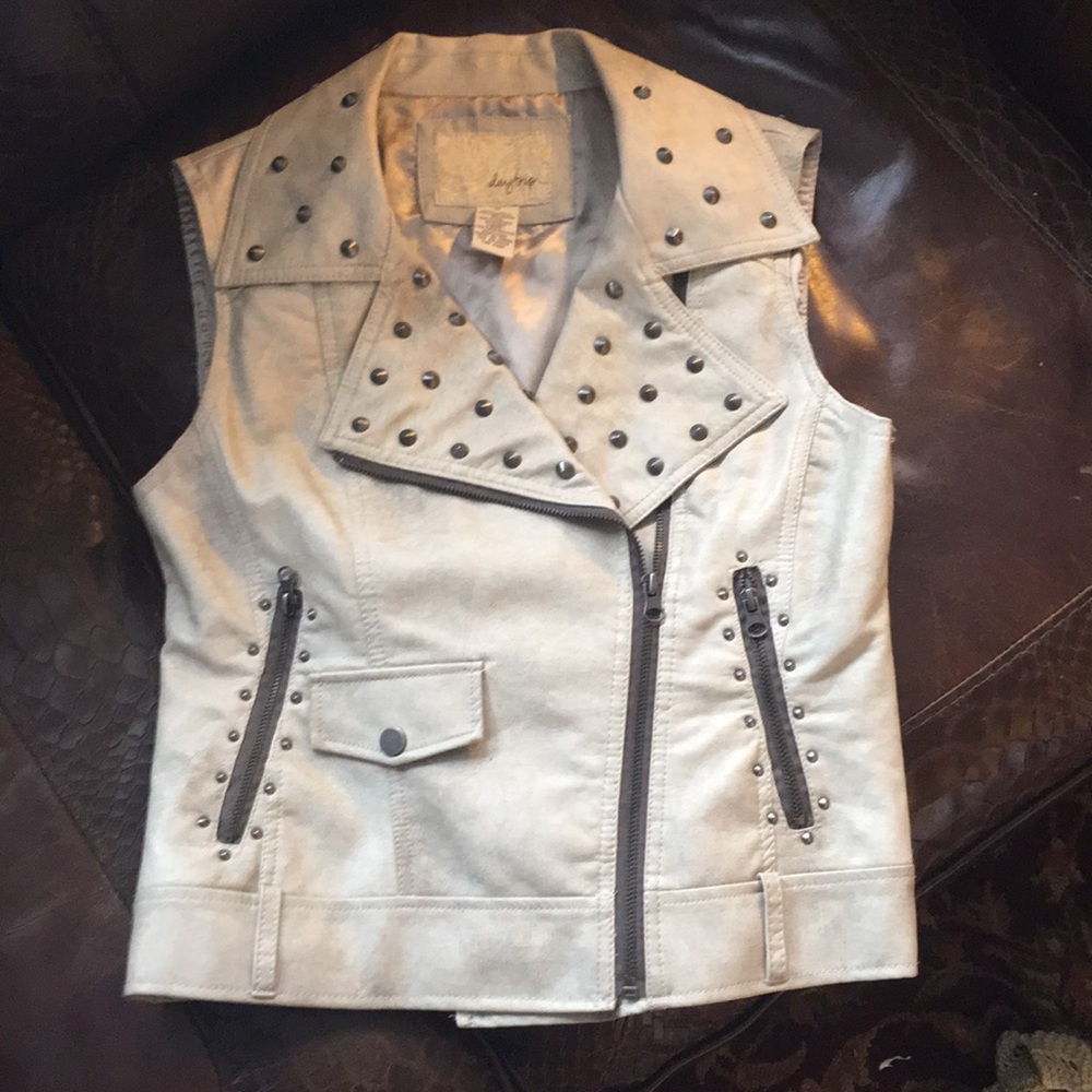 Distressed Studded Vest